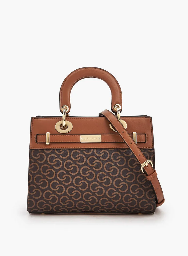 Celeste Monogram Print Tote Bag With Handles